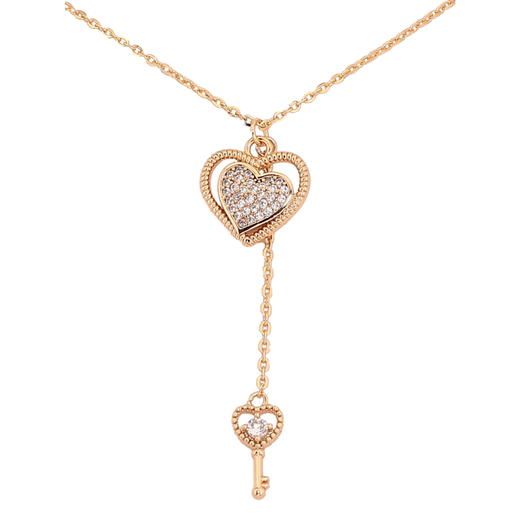 Кулон на ланцюжку Xuping колір Позолота 18К "Сердечко с ключиком" длина 41-46см х 1.5мм фото №22