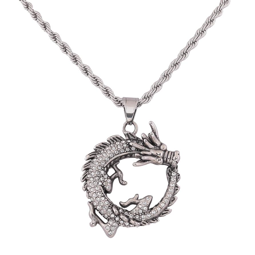 Кулон на цепочке Xuping цвет Родий "Дракон" размер 56см х 8мм фото №1