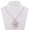 Кулон на ланцюжку Xuping колір Родій з кр-ми Swarovski "Котик з кристалом Clear" довжина 41-46см х 2мм фото №2
