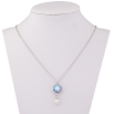 Кулон на ланцюжку Xuping колір Родій з кр-ми Swarovski "Кристал Rose AB з перлиною" довжина 43-48см х 1.5мм фото №2