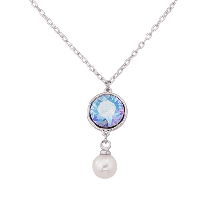 Кулон на ланцюжку Xuping колір Родій з кр-ми Swarovski "Кристал Rose AB з перлиною" довжина 43-48см х 1.5мм фото №14 Кулон на ланцюжку Xuping колір Родій з кр-ми Swarovski "Кристал Rose AB з перлиною" довжина 43-48см х 1.5мм фото №14