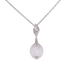 Кулон на ланцюжку Xuping колір Родій з кр-ми Swarovski "Кристальна намистина Clear" довжина 40-45см х 1.5мм фото №4