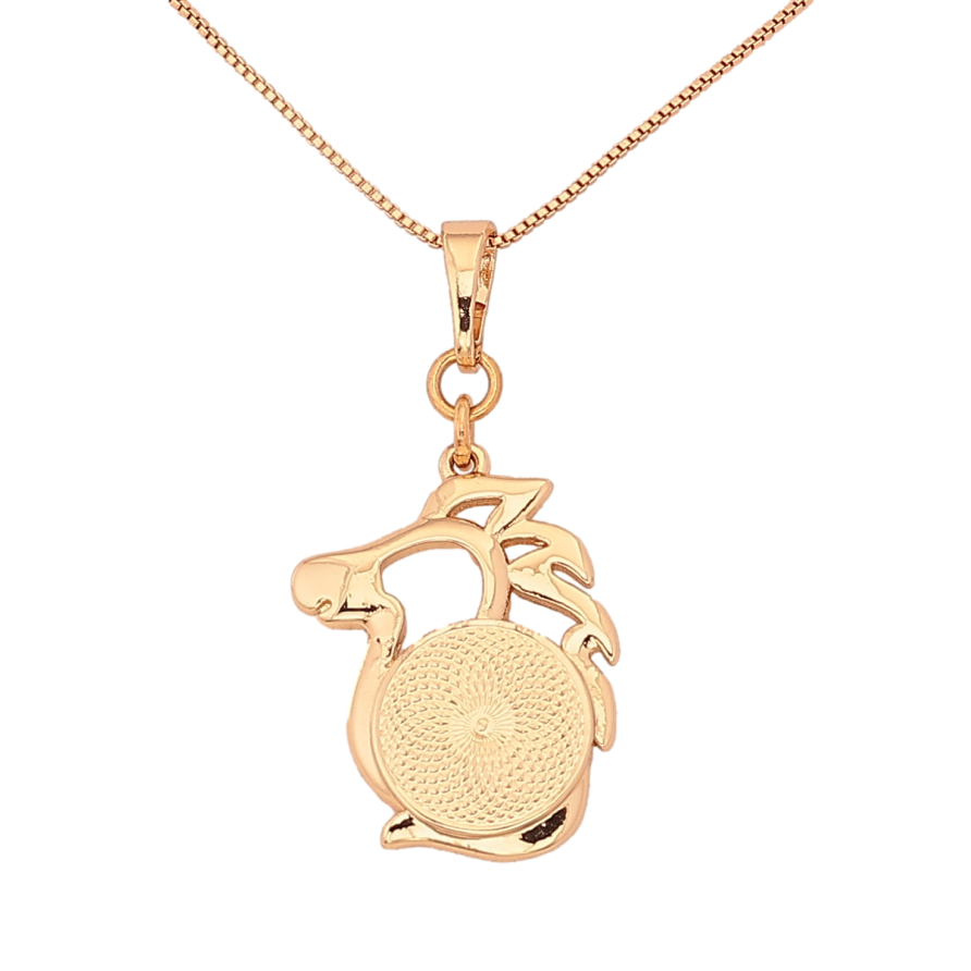 Кулон на цепочке Xuping цвет Позолота 18К "Символ года Лошадь" длина 50см х 1мм фото №1