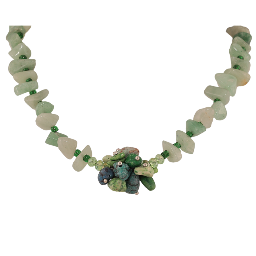 Намисто "Візерунок із зелених намистин" довжина 52-56см х 3-17мм фото №1