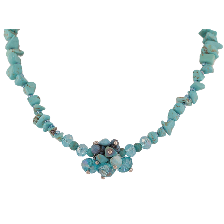 Намисто "Візерунок з бірюзових намистин" довжина 50см х 2-15мм фото №1