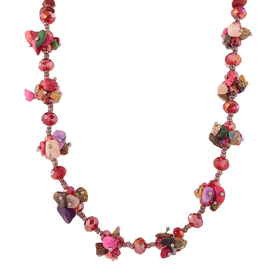 Намисто "Візерунок з кольорових намистин" довжина 46см х 2-13мм фото №1