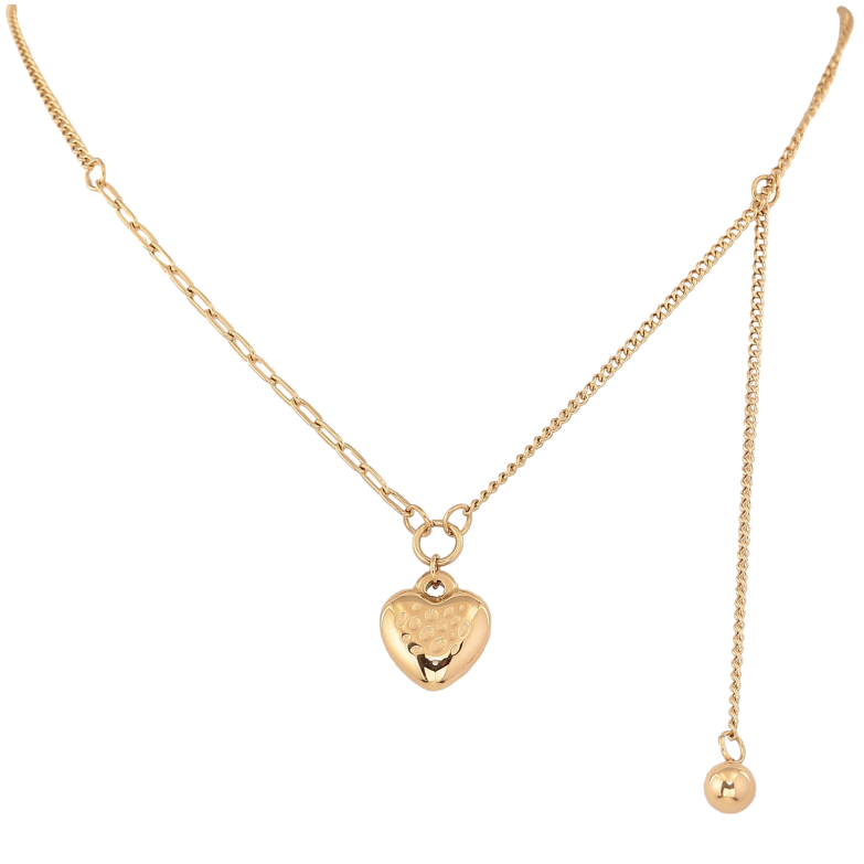 Колье Xuping ТТМ Stainless Steel цвет 14К "Сердечко" длина 45-51см х 1.5-2мм фото №1