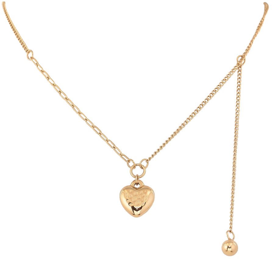 Кольє Xuping ТТМ Stainless Steel колір 14К "Сердечко" довжина 45-51см х 1.5-2мм фото №1