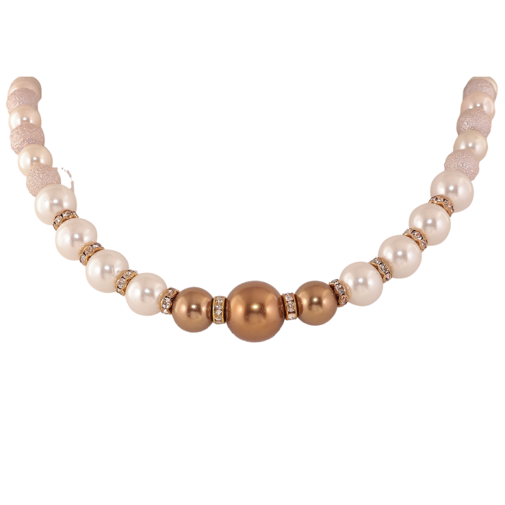 Намисто "Перлинно-золотисті намистини" довжина 47см х 6-14мм фото №22