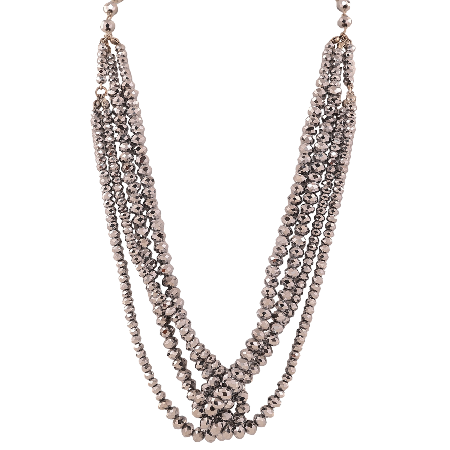 Намисто "Сріблясті намистини" довжина 78см х 6-20мм фото №1