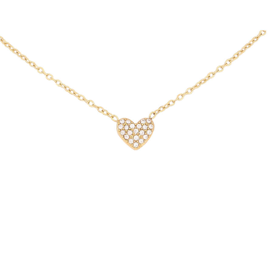 Підвіска на ланцюжку Нержавіюча сталь "Серце з кристалами" довжина 42-47см х 1мм фото №1