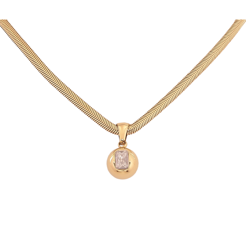 Підвіска на ланцюжку Нержавіюча сталь "Куля з кристалом" довжина 42-47см х 3мм фото №1 Підвіска на ланцюжку Нержавіюча сталь "Куля з кристалом" довжина 42-47см х 3мм фото №1