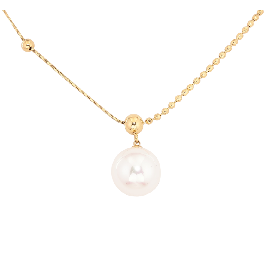 Підвіска на ланцюжку Нержавіюча сталь "Перлина, ø 14мм" довжина 46-51см х 1-4мм фото №1