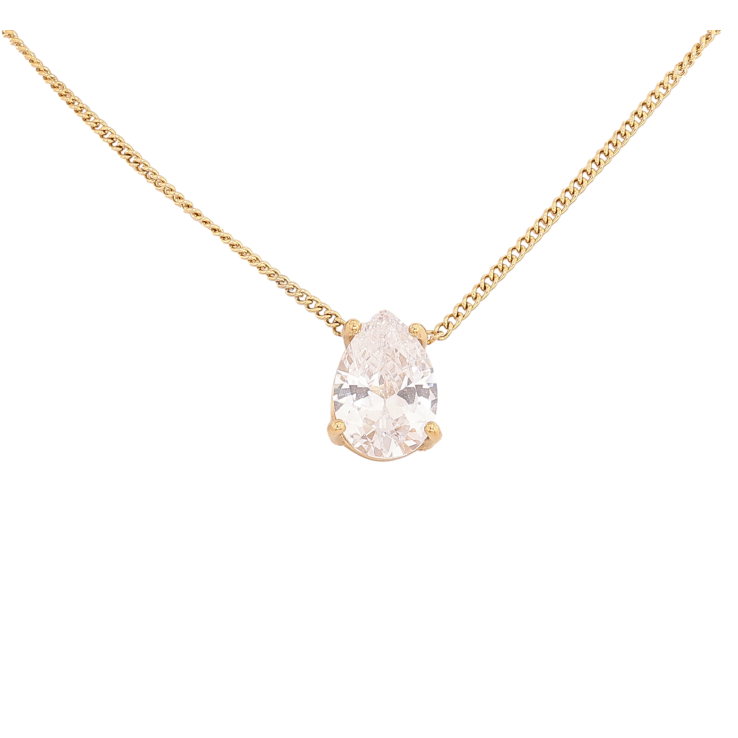 Підвіска на ланцюжку Нержавіюча сталь "Кристальна крапелька" довжина 42-47см х 1.5мм фото №6