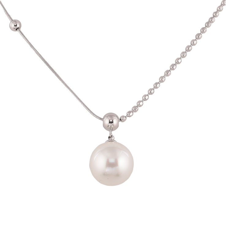 Подвеска на цепочке Нержавеющая сталь "Жемчужина, ø 14мм" довжина 46-51см х 1-4мм фото №25