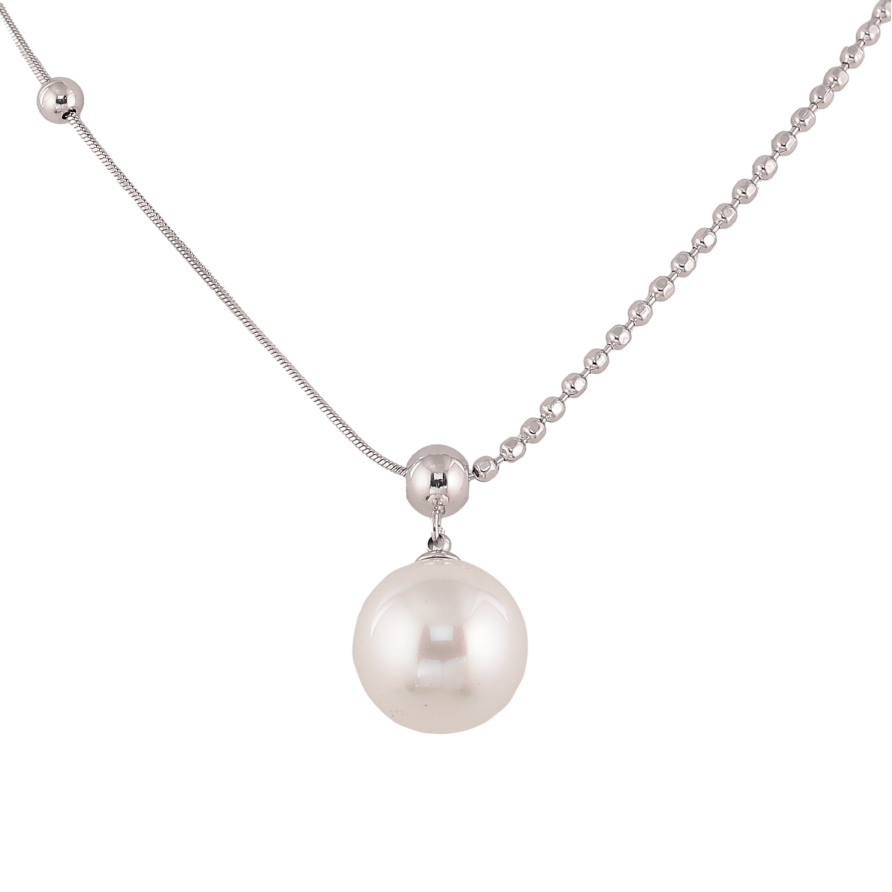 Подвеска на цепочке Нержавеющая сталь "Жемчужина, ø 14мм" довжина 46-51см х 1-4мм фото №1 Подвеска на цепочке Нержавеющая сталь "Жемчужина, ø 14мм" довжина 46-51см х 1-4мм фото №1