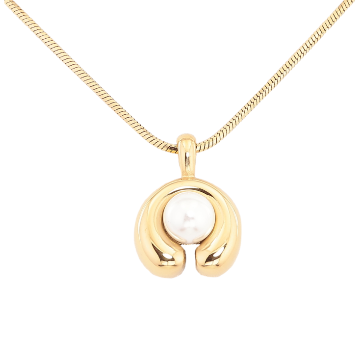 Підвіска на ланцюжку Нержавіюча сталь "Візерунок з перлиною" довжина 42-47см х 1мм фото №8