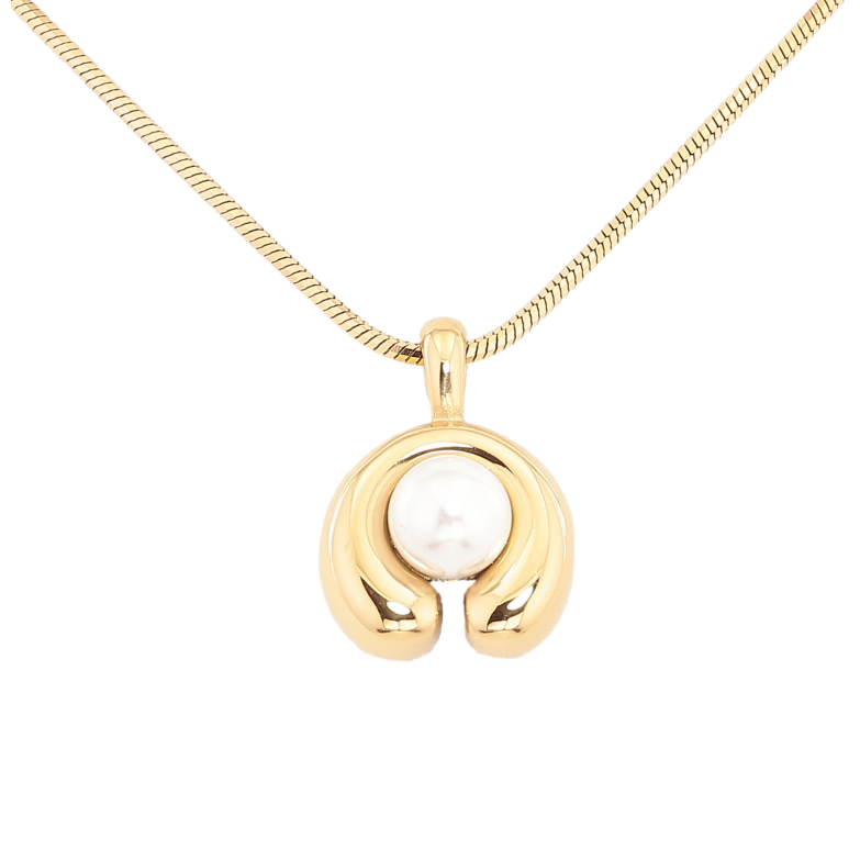 Підвіска на ланцюжку Нержавіюча сталь "Візерунок з перлиною" довжина 42-47см х 1мм фото №1 Підвіска на ланцюжку Нержавіюча сталь "Візерунок з перлиною" довжина 42-47см х 1мм фото №1