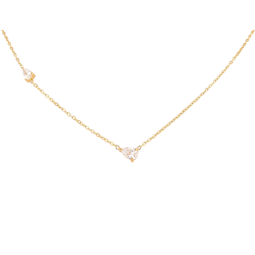 Підвіска на ланцюжку Нержавіюча сталь "Кристальні крапельки" довжина 42-47см х 1мм фото №1