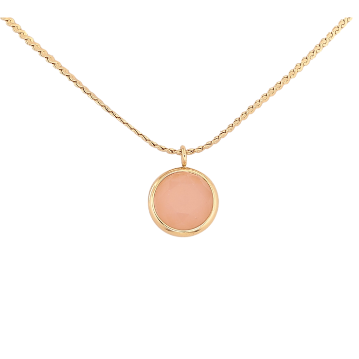 Підвіска на ланцюжку Нержавіюча сталь "Персиковий кристал, ø 10мм" довжина 41-46см х 1мм фото №9