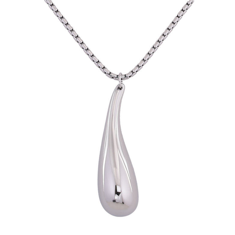 Подвеска на цепочке Нержавеющая сталь "Капелька" длина 61-66см х 2мм фото №1 Подвеска на цепочке Нержавеющая сталь "Капелька" длина 61-66см х 2мм фото №1