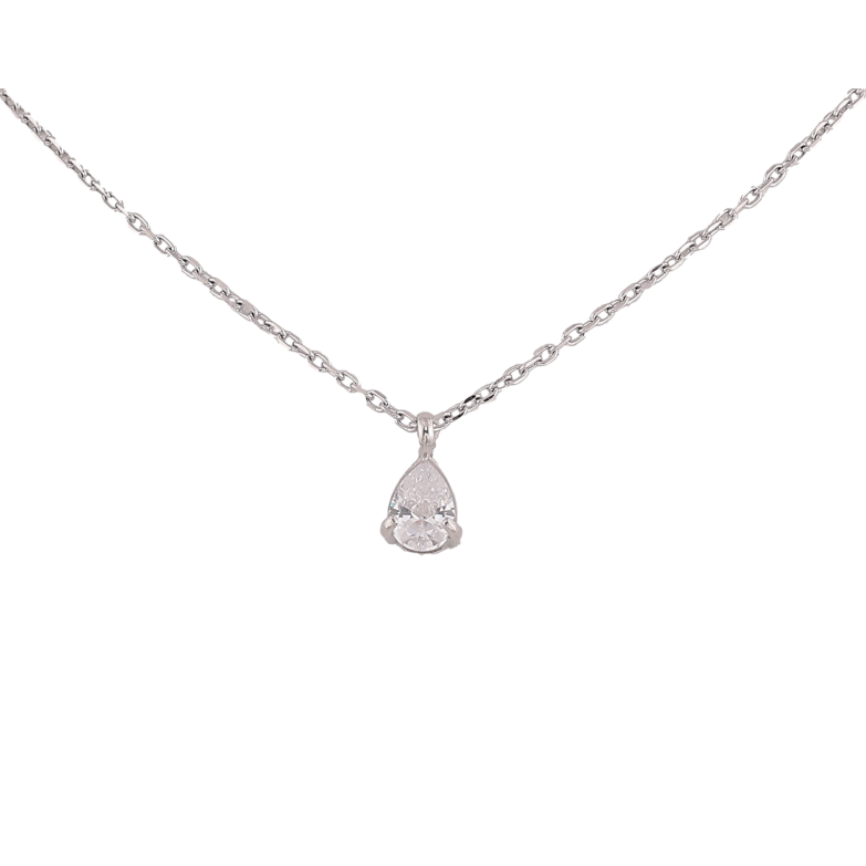 Подвеска на цепочке Нержавеющая сталь "Кристальная капелька" довжина 41-46см х 1мм фото №1