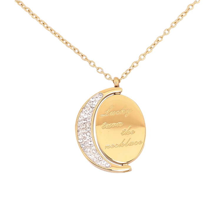 Підвіска на ланцюжку Нержавіюча сталь "Напис Lucky turn the necklace" довжина 41-46см х 1.5мм фото №12