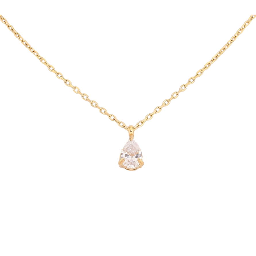 Підвіска на ланцюжку Нержавіюча сталь "Кристальна крапелька" довжина 41-46см х 1мм фото №1