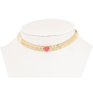 Підвіска на ланцюжку Нержавіюча сталь "Ланцюжок із рожевим кристалом" довжина 35-40см х 5мм фото №2