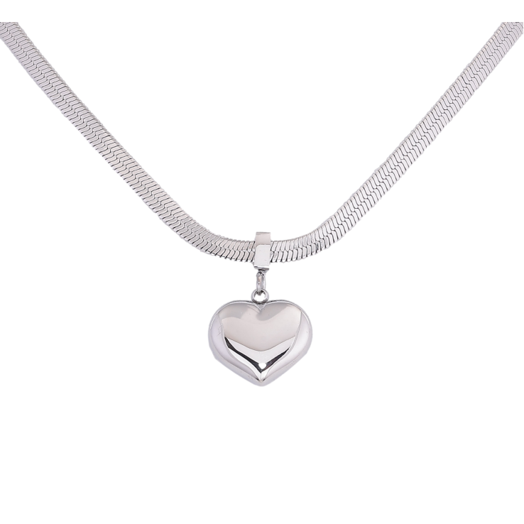 Подвеска на цепочке Нержавеющая сталь "Сердечко" длина 41-46см х 3мм фото №4