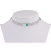 Подвеска на цепочке Нержавеющая сталь "Цепочка с зеленым кристаллом" длина 36-41см х 5мм фото №2