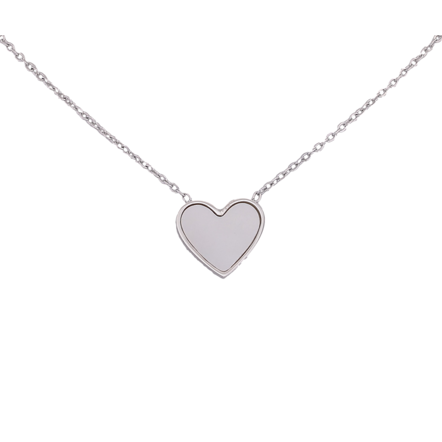 Подвеска на цепочке Нержавеющая сталь "Перламутровое сердце" длина 41-46см х 1мм фото №1 Подвеска на цепочке Нержавеющая сталь "Перламутровое сердце" длина 41-46см х 1мм фото №1