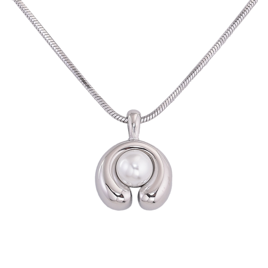 Подвеска на цепочке Нержавеющая сталь "Узор с жемчужиной" длина 42-47см х 1.5мм фото №1 Подвеска на цепочке Нержавеющая сталь "Узор с жемчужиной" длина 42-47см х 1.5мм фото №1