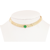 Підвіска на ланцюжку Нержавіюча сталь "Ланцюжок із зеленим кристалом" довжина 35-40см х 5мм фото №2