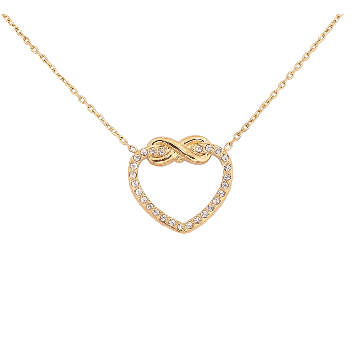 Підвіска на ланцюжку Нержавіюча сталь "Серце з кристалами" довжина 42-47см х 1мм фото №5