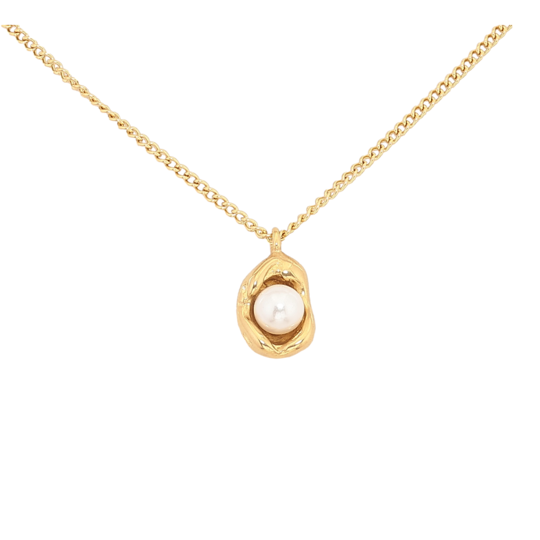 Підвіска на ланцюжку Нержавіюча сталь "Перлина в декоративній оправі" довжина 41-46см х 1.5мм фото №1 Підвіска на ланцюжку Нержавіюча сталь "Перлина в декоративній оправі" довжина 41-46см х 1.5мм фото №1