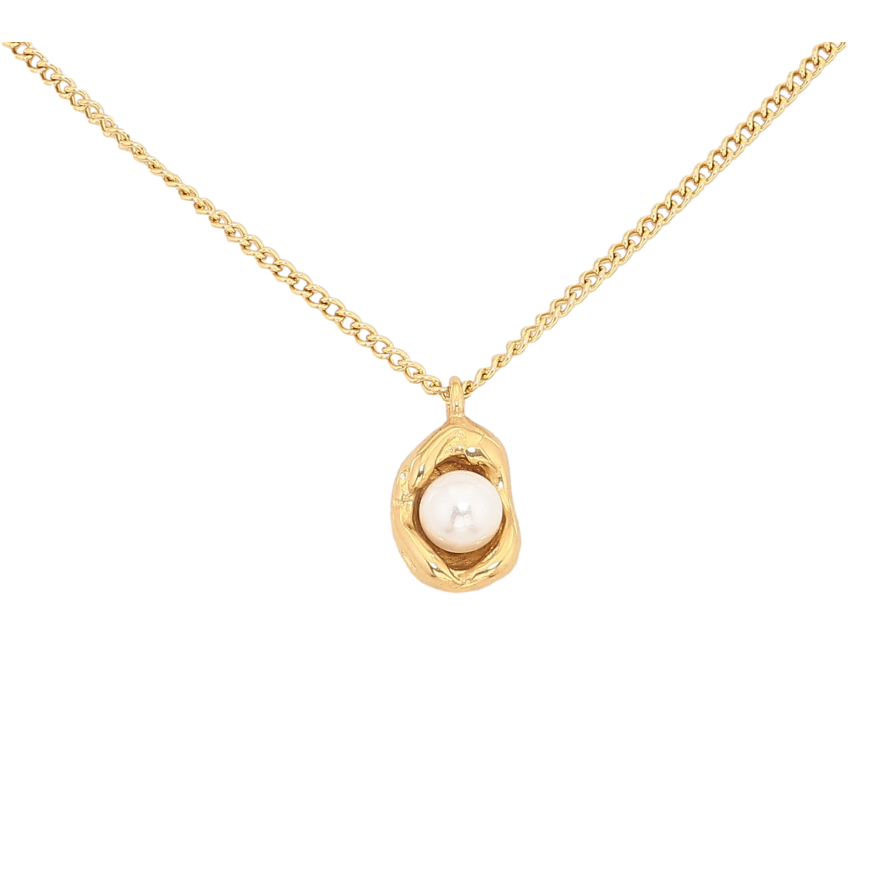 Підвіска на ланцюжку Нержавіюча сталь "Перлина в декоративній оправі" довжина 41-46см х 1.5мм фото №1 Підвіска на ланцюжку Нержавіюча сталь "Перлина в декоративній оправі" довжина 41-46см х 1.5мм фото №1