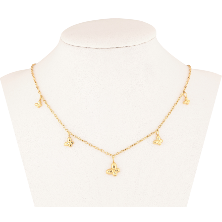 Кольє Нержавіюча сталь "Метелики" довжина 41-46см х 1.5мм фото №1