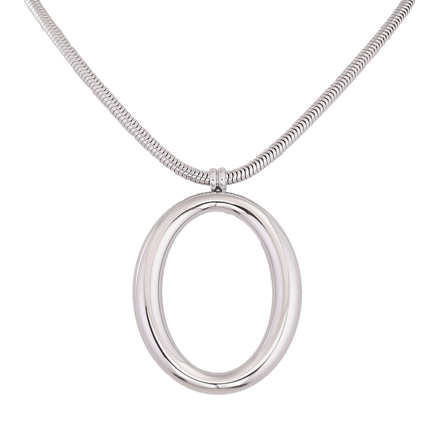 Подвеска на цепочке Нержавеющая сталь "Овальная подвеска" длина 42-47см х 3мм фото №1 Подвеска на цепочке Нержавеющая сталь "Овальная подвеска" длина 42-47см х 3мм фото №1