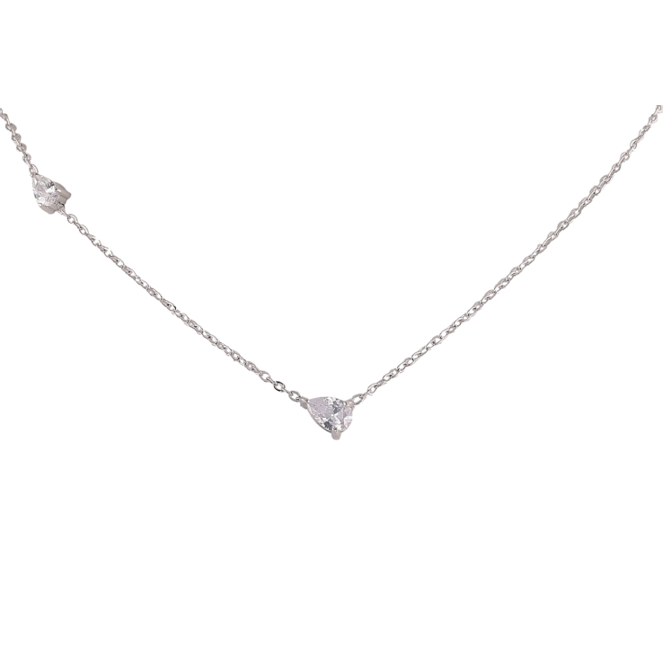 Подвеска на цепочке Нержавеющая сталь "Кристальные капельки" длина 42-47см х 1мм фото №19