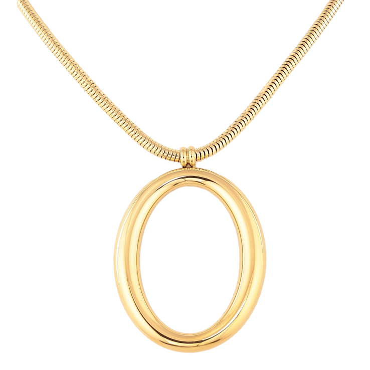 Підвіска на ланцюжку Нержавіюча сталь "Овальна підвіска" довжина 41-46см х 3мм фото №4