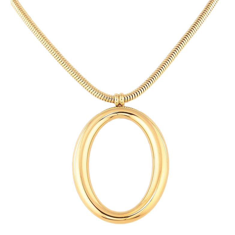 Подвеска на цепочке Нержавеющая сталь "Овальная подвеска" длина 41-46см х 3мм фото №2