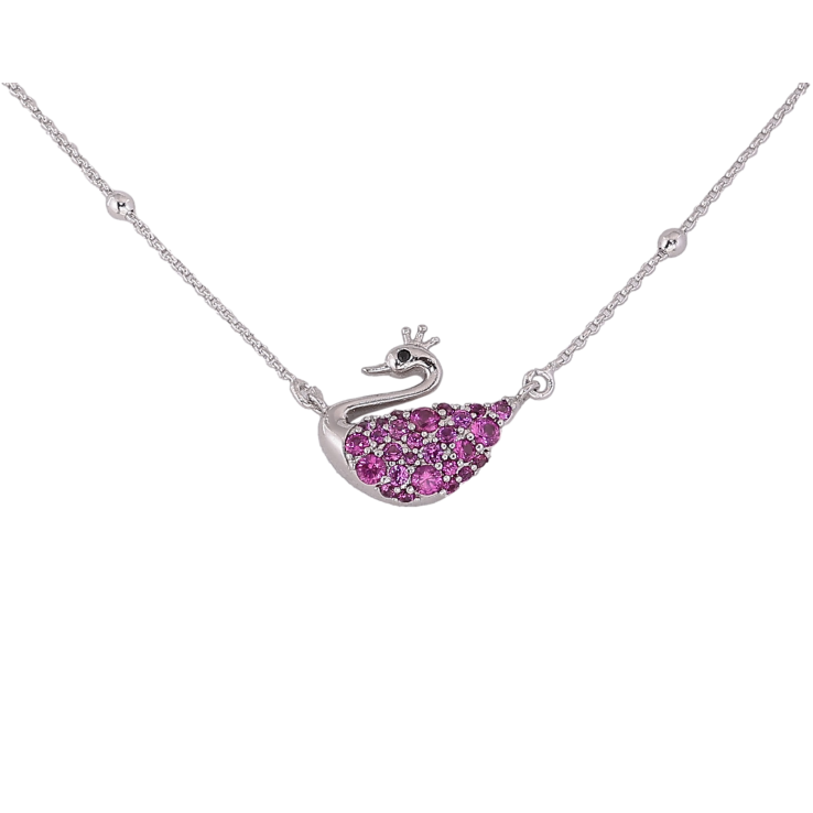 Підвіска на ланцюжку Xuping колір Родій "Лебідь з малиновими кристалами" розмір 40-45см х 1мм фото №22 Підвіска на ланцюжку Xuping колір Родій "Лебідь з малиновими кристалами" розмір 40-45см х 1мм фото №22