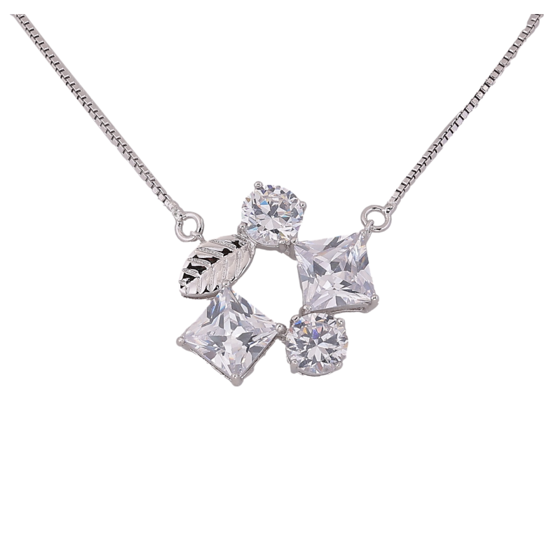 Підвіска на ланцюжку Xuping колір Родій "Віночок з кристалів" довжина 43,5-47см х 1мм фото №1 Підвіска на ланцюжку Xuping колір Родій "Віночок з кристалів" довжина 43,5-47см х 1мм фото №1