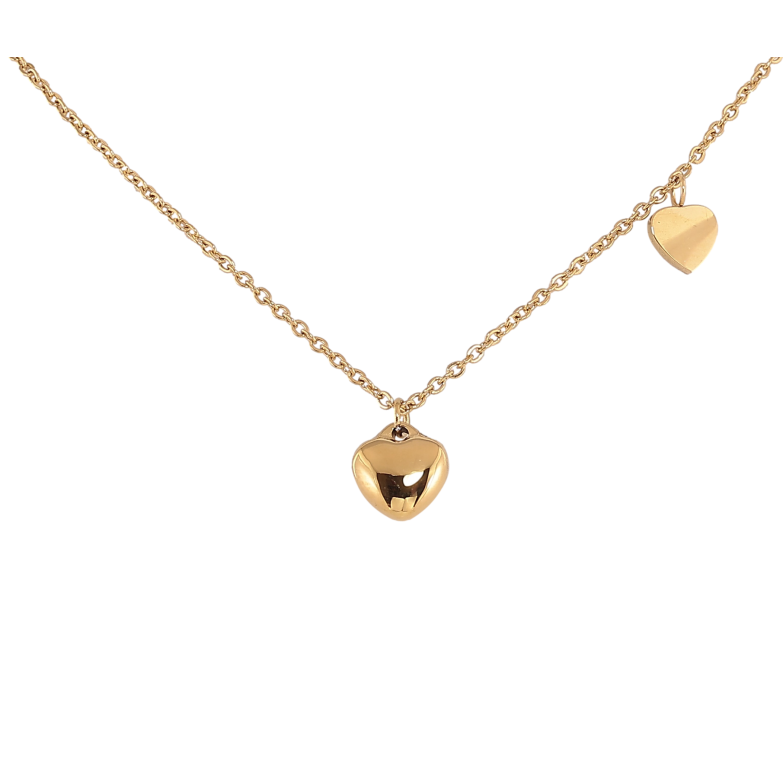 Підвіски на ланцюжку Xuping ТТМ Stainless Steel колір 14К "Сердечка" довжина 40-45см х 1.5мм фото №1