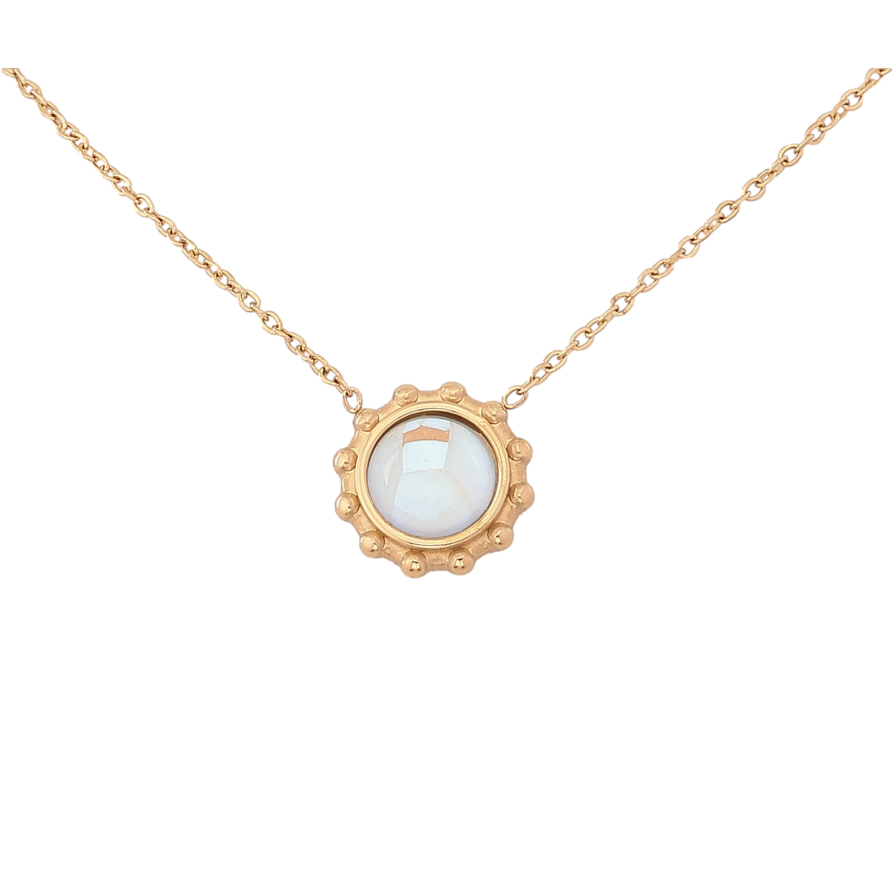 Підвіска на ланцюжку Xuping ТТМ Stainless Steel колір 14К "Блакитний кристал" довжина 46-51см х 1мм фото №1