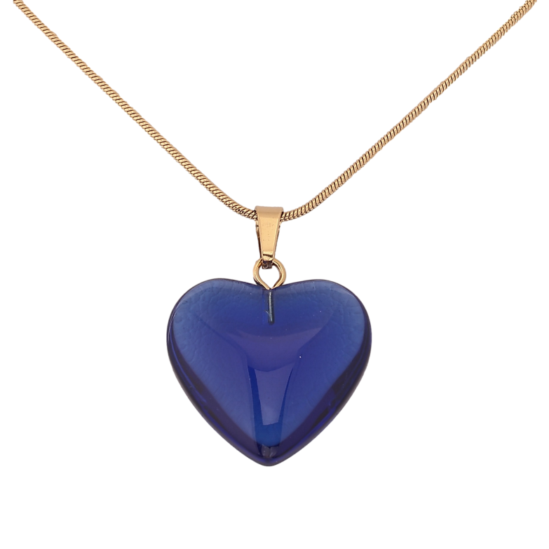 Подвеска на цепочке Xuping ТТМ Stainless Steel цвет 14К "Синее сердечко" длина 45-50см х 1мм фото №1 Подвеска на цепочке Xuping ТТМ Stainless Steel цвет 14К "Синее сердечко" длина 45-50см х 1мм фото №1