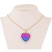 Подвеска на цепочке Xuping ТТМ Stainless Steel цвет 14К "Малиново-синее сердечко" длина 45-50см х 1мм фото №2