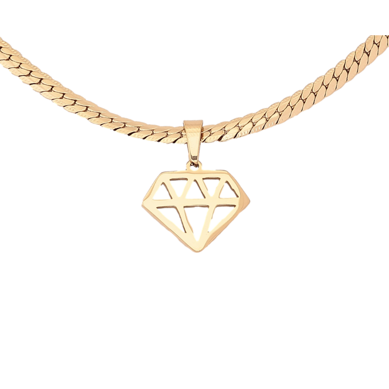 Підвіска на ланцюжку Xuping ТТМ Stainless Steel колір 14К "Кристал" довжина 45-51см х 3мм фото №1