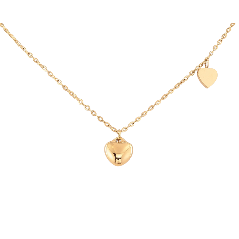 Підвіска на ланцюжку Xuping ТТМ Stainless Steel колір 14К "Сердечки" довжина 40-45см х 1.5мм фото №1